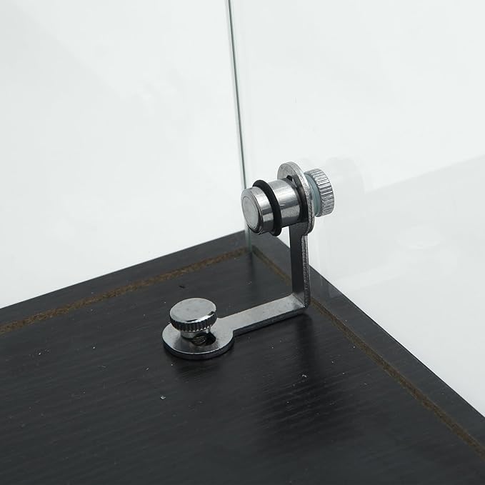 Yoluckea 4 Shelves Glass Display Cabinet with LED Light and 2 Doors, Curio Collection Glass Display Case, Floor Standing Bookshelf Corner Cabinet for Book Toys Glory (Black) - Image 9