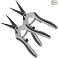 6.5" Ultra Sharp Pruning Shears - Professional Garden Scissors with Straight Stainless Steel Blades, Ergonomic Handle, Rust Resistant, Safety Lock, Trimming Scissors for Plants in Grow Tents, 2-Pack by URADVANCE