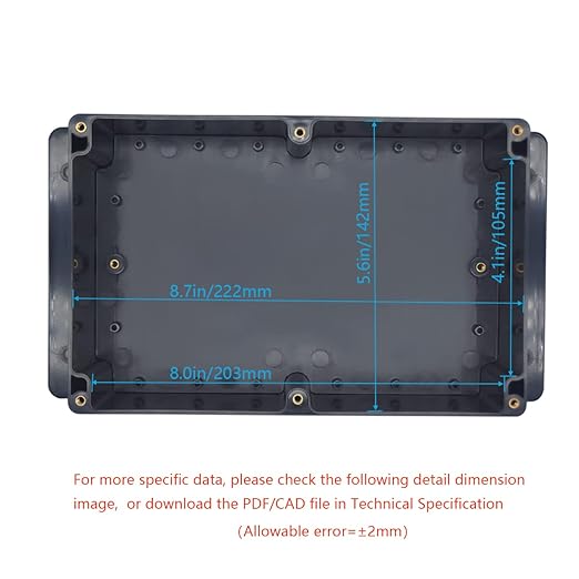 Junction Box, Zulkit Project Box Waterproof Dustproof IP65 ABS Universal Electrical Boxes Enclosure with Fixed Ear Black 9.06 x 5.91 x 3.35 inch (230 x 150 x 85 mm)(Pack of 1) - Image 5