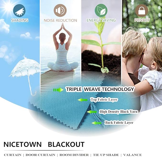 NICETOWN Kitchen Blackout Window Curtain Panel Home Fashion Thermal Insulated Solid Grommet Room Darkening Drape for Apartment (Teal Blue, 1 Panel, 42 by 63 inches Long) - Image 4