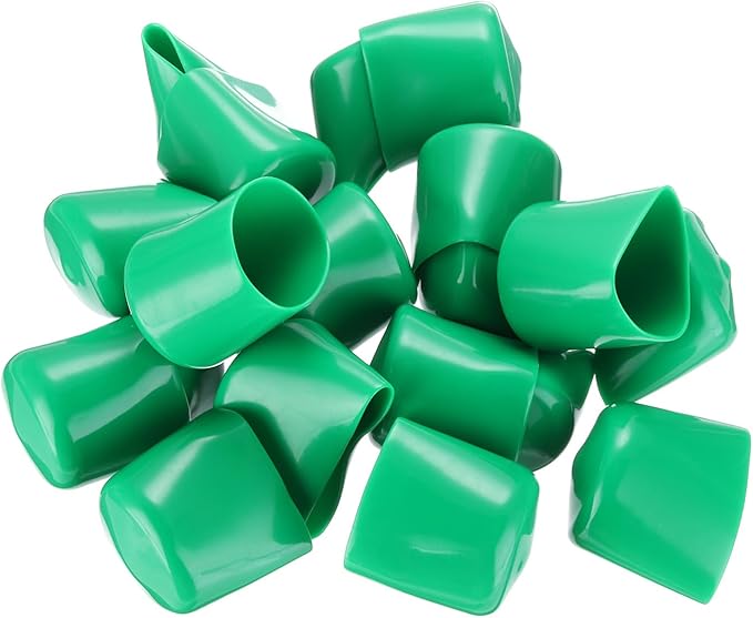 uxcell 20pcs Rubber End Caps 39mm(1 1/2") ID Vinyl PVC Round Tube Bolt Cap Cover Screw Thread Protectors Dark Green - Image 4