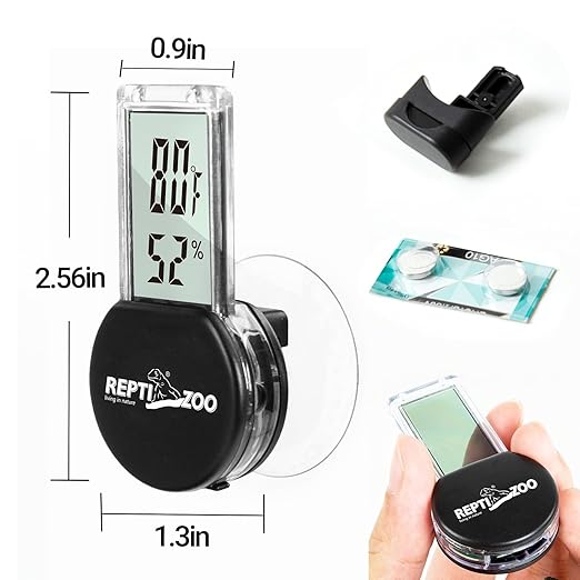 REPTI ZOO Magnetic Reptile Thermometer and Humidity Gauge, Digital LCD Temperature Humidity Monitor, Tank Terrarium Temp and Humidity Meter Accessories for Bearded Dragon, Snake, Hermit Crabs, Gecko - Image 6