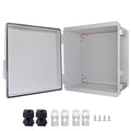 Waterproof Junction Box, ABS Plastic Electrical Box with Stainless Steel Latch, Hinged Cover Electric Project Enclosure Box with Mounting Plate, Wall Brackets 13"x13"x6.7" by LuSumtly