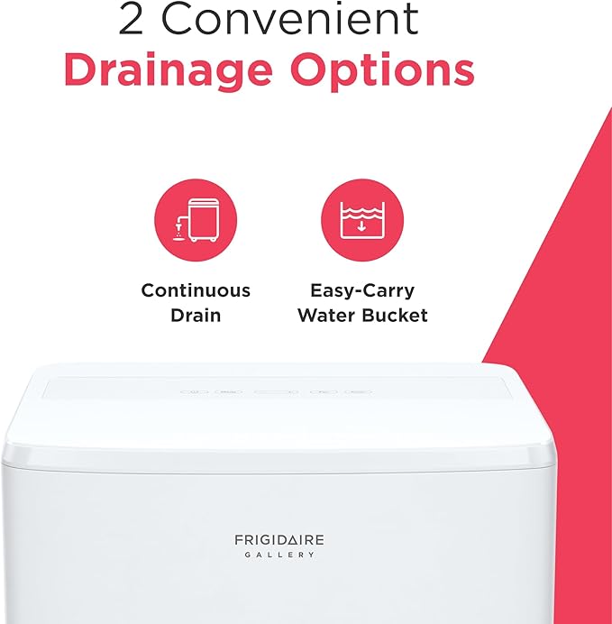 Frigidaire Gallery 2-in-1 35-Pint Dehumidifier with Wi-Fi, Energy Star Certification & Air Quality Monitoring for Small/Medium/Large Rooms & Basements, Custom Humidity Control, Auto Shut Off, White - Image 11