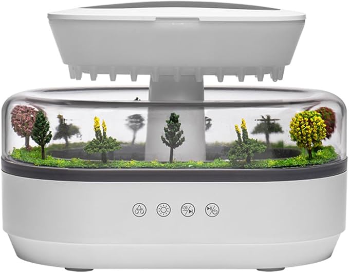 Rain Humidifier – Ultrasonic Rainfall Humidifier with Simulated Water Drop Effect, Quiet Mist for Bedroom, Office & Plants - Image 6