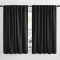 NICETOWN Halloween Black Out Curtain Panels for Bedroom - (Black Color) W62 x L63, 1 Pair, Thermal Insulated Blackout Draperies Window Treatment, Door Tapestry Curtain for Doorway, by NICETOWN