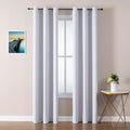 ChrisDowa Blackout Curtains 78 inches Long for Bedroom - 2 Panels Set Grommet Thermal Insulated Room Darkening Curtains for Living Room (Greyish White, 42 x 78 Inch) by ChrisDowa