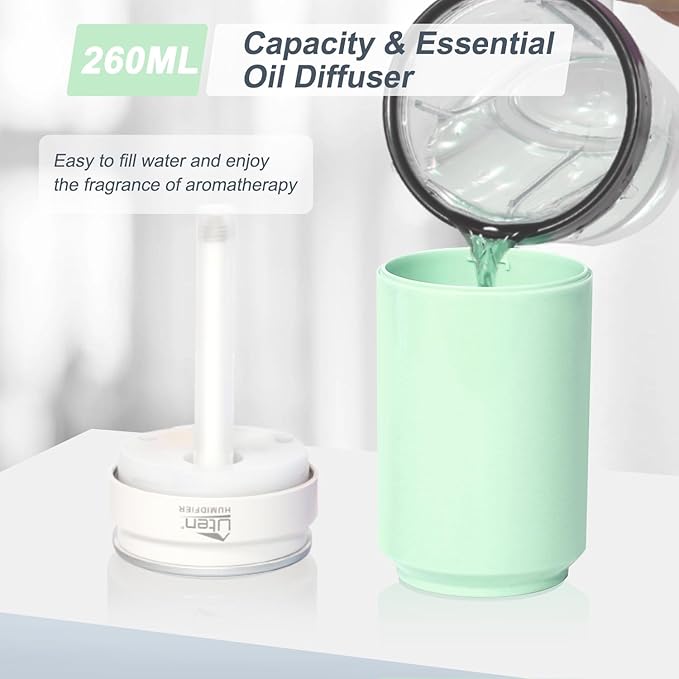 Humidifiers, Humidifier for Bedroom, Can Air Humidifier, Humidifiers for Home and Plants, USB Powered And Battery Powered Portable for Home Office Car Outdoor, 2 Mist Modes, Night Light, Auto-Off - Image 5