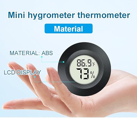 6 Pack Hygrometer Thermometer Digital Humidity Meter Indoor/Outdoor Humidity Monitor Reptile Thermometer for Greenhouse Humidors Terrarium Jars ℉/ ℃(6) - Image 7