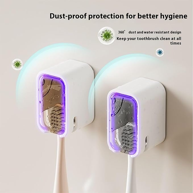 2 Pcs Toothbrush Holders for Bathroom, Toothbrush Holder Wall Mounted with Cover - Moisture-Proof and Dust-Proof Toothbrush Storage Organizer for Family & Travel - Image 3