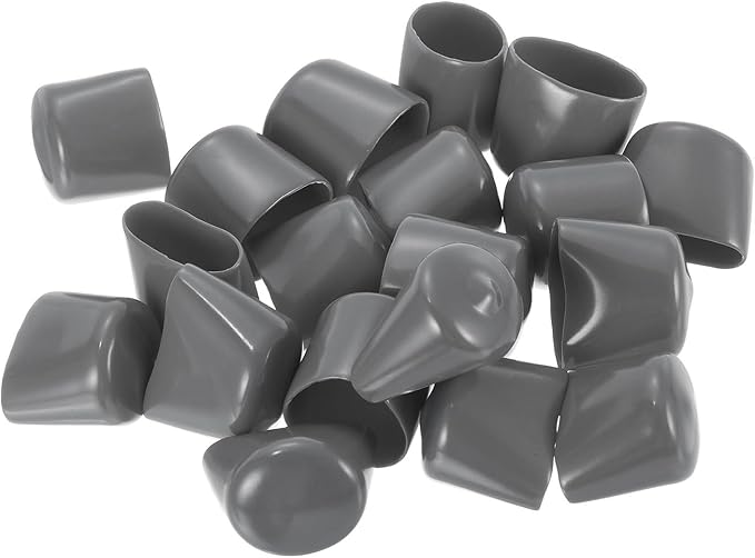 uxcell 20pcs Rubber End Caps 24mm ID Vinyl PVC Round Tube Bolt Cap Cover Screw Thread Protectors Dark Grey - Image 4