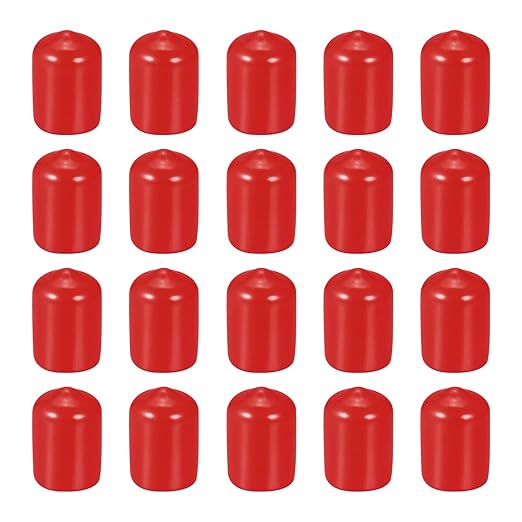 DMiotech 20 Pack 1/2" ID Red Screw Thread Protectors Rubber End Caps Bolt Covers for Screw Bolt Furniture Pipe by DMiotech