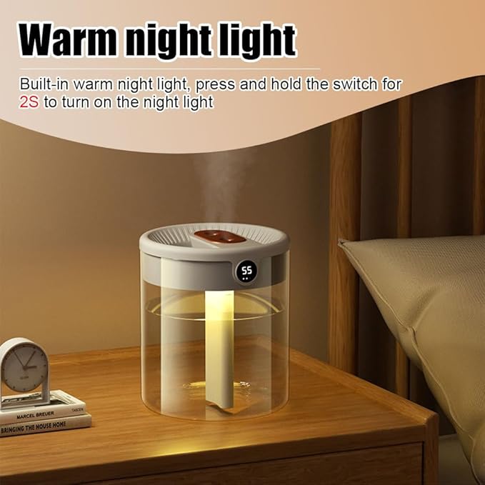 Smart Humidifier, Double Nozzle Cool Mist Humidifier with Night Light, 2L Top Fill Air Humidificador for Home Bedroom Office - Image 5
