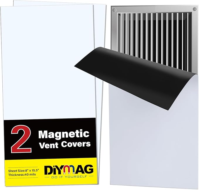 DIYMAG 2Pack Strong Magnetic Vent Covers, Magnets for Home Floor Standard Air Register, 8" x 15.5" Magnetics for Floors Wall and Ceiling Registers, Homes and RV, HVAC by DIYMAG