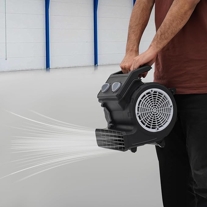 TFCFL Floor Drying Fan, Portable Floor Blower Fan with 3-Speeds & 3 Blowing Angles, For Janitorial, Plumbing, Home, Commercial, Industrial Use (Black) - Image 7