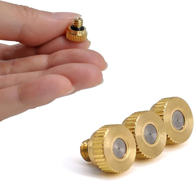 32 Pack- Brass Misting Nozzles For Outdoor Cooling System, 0.012” Orifice (0.3 mm) 10/24 UNC - Image 5