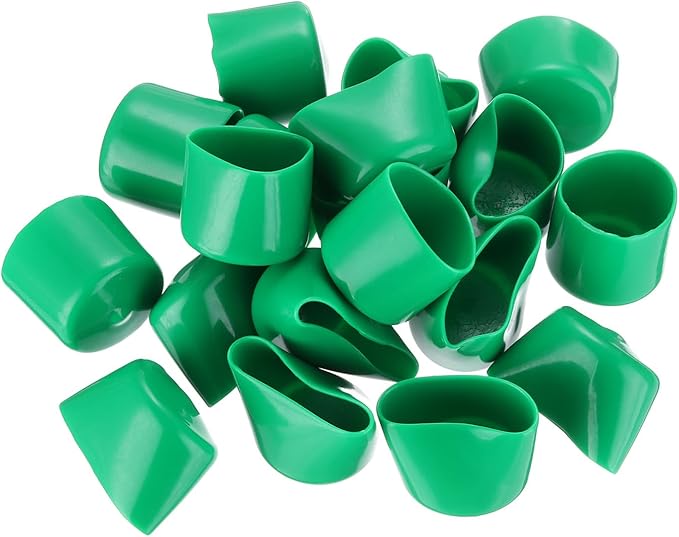 uxcell 20pcs Rubber End Caps 36mm(1 7/16") ID Vinyl PVC Round Tube Bolt Cap Cover Screw Thread Protectors Dark Green - Image 4