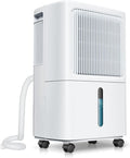 2,500 Sq Ft Home Dehumidifier with Drain Hose, 55 OZ Water Tank, 24 Hr Timer, 34 Pints High Efficiency Compressor for Basement, Bedrooms, Bathrooms and Laundry Rooms by WATTSMART