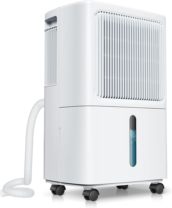 2,500 Sq Ft Home Dehumidifier with Drain Hose, 55 OZ Water Tank, 24 Hr Timer, 34 Pints High Efficiency Compressor for Basement, Bedrooms, Bathrooms and Laundry Rooms by WATTSMART