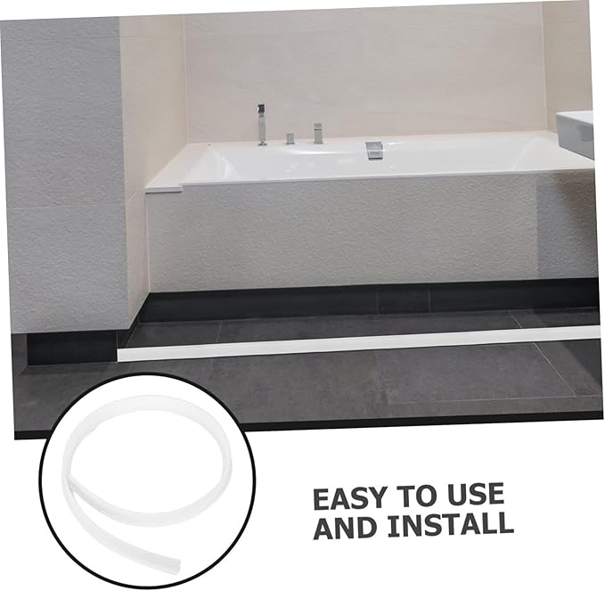 Bathroom Strip Shower Drain Accessories Toilet Sealing Strip Curved Water Retaining Bar for Home - Image 3