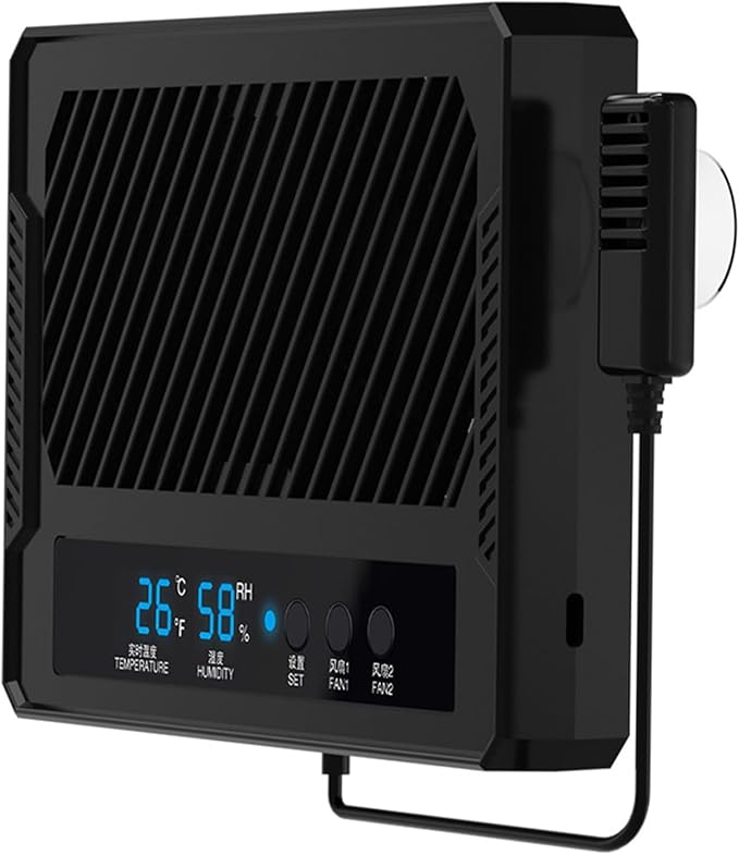 Reptile Fan & Terrarium Dehumidifier – Smart Dual-Row Humidity Fan for Reptile Tank, Snake, Gecko, Bearded Dragon Enclosure - Image 7
