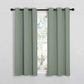 NICETOWN Window Curtain Panels, Thermal Insulated Solid Grommet Blackout Draperies/Drapes for Basement (Greyish Green, 1 Pair, 34 by 54-inch) by NICETOWN