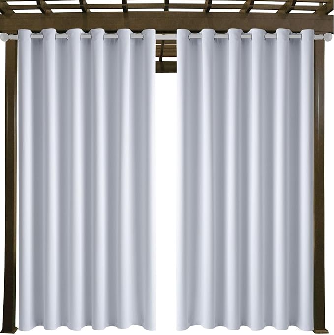 Water Proof Outside Curtains with Grommet Top for Porch, W84 x L95 Thermal Insulated Washable Light Block Outdoor Divider Drapes for Patio Gazebo Deck Pool Area Pergola Cabana (2 Panels) - Image 9