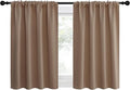 NICETOWN 2 Panels Blackout Curtains, Rod Pocket Thermal Insulated Drapes for Kitchen, Heavy Duty Small Window Treatment for Dorm Room, Studio Apartment, Basement (Cappuccino, W42 x L30) by NICETOWN