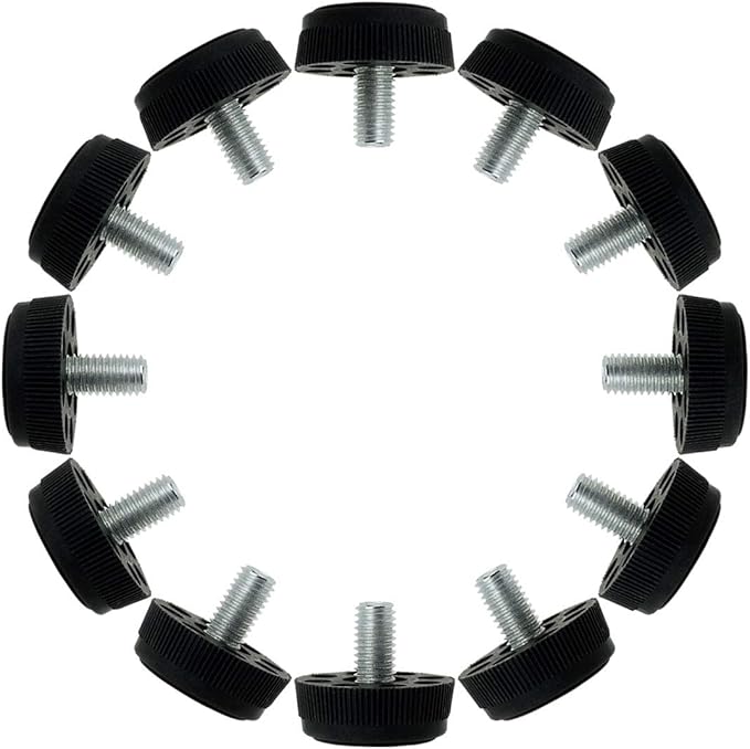 uxcell M8 x 13 x 30mm Furniture Glide Leveling Feet Adjustable Leveler Floor Protector for Home Restaurant Table Leg 12 Pack by uxcell