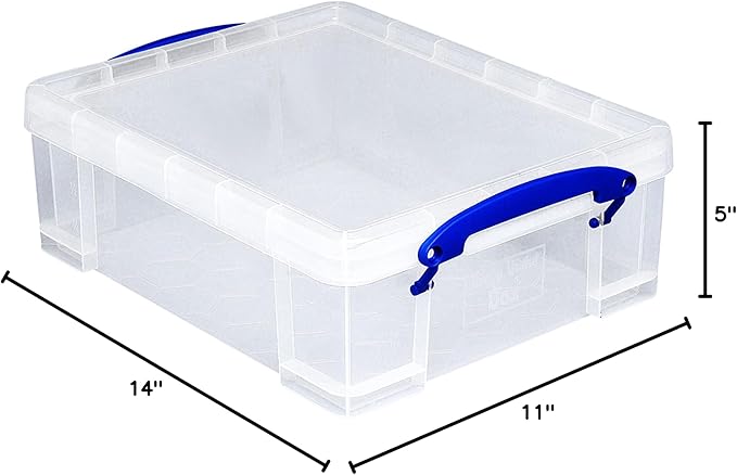 Really Useful Box 2 Pack Storage Bins, Clear Plastic Stackable Organizing Totes, 8.1 Liter - Image 6