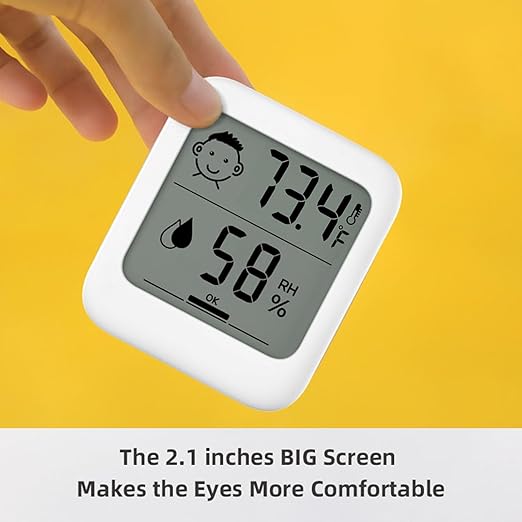 Pack of 2 Digital Thermometer and Hygrometer with Comfort Face Display, Hygrometer, Stand, Magnet, Hanging, Simple, Infectious Disease Prevention, Heat Stroke Prevention - Image 4