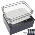 Junction Box,IP67 Waterproof ABS Black Project Box Clear Cover with Mounting Plate Electrical Box Enclosure for Outside Electronics 7.9 x 5.9 x 3.9inch(200x150x100mm) by Otdorpatio