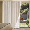 H.VERSAILTEX Linen Blackout Curtain Durable Thick Textured Linen Look 100% Blackout Patio Door Curtain Anti Rust Grommet Extra Wide Sliding Door Curtain Panel, W100 x L84 inch - Natural by HVERSAILTEX
