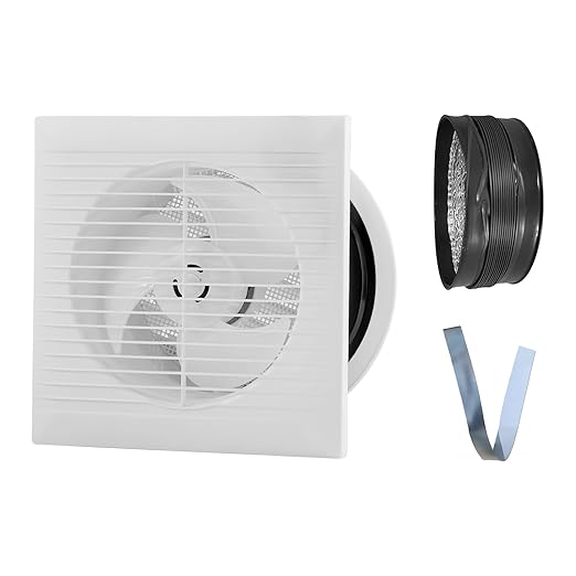 VEVOR Through-the-Wall Ventilation Fan， White Grille, 110 CFM, 6.8" Diameter Exhaust Fan Duct with 10-Inch Retractable Hose for Kitchen, Living & Laundry Room Workshop by VEVOR