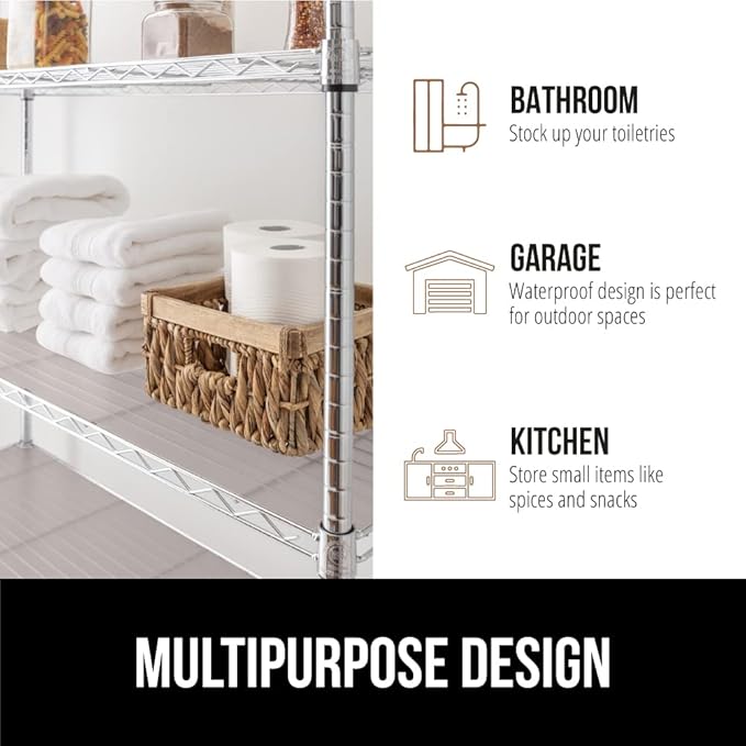GORILLA GRIP ShelfGuard Wire Shelf Liner Compatible with Amazon Basics Shelving Unit, Set of 4 Waterproof Liners for Organizing Metal Rack Shelves, Kitchen Cabinets, Cupboard, Pantry, 14x36 Charcoal - Image 8
