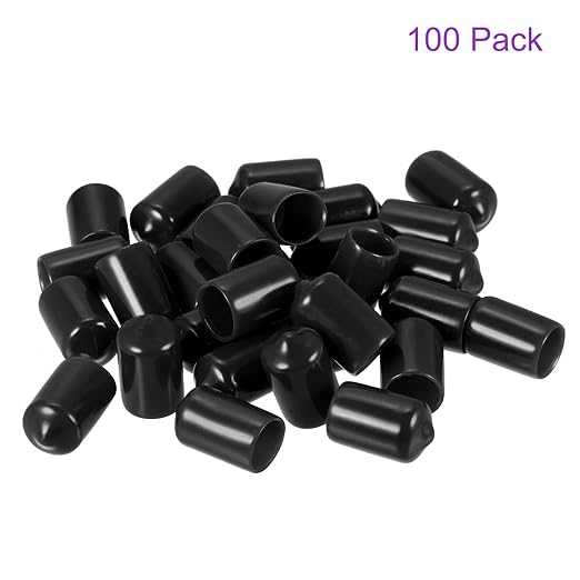 DMiotech 100 Pack 11mm ID Black Screw Thread Protectors Rubber End Caps Bolt Covers for Screw Bolt Furniture Pipe - Image 6