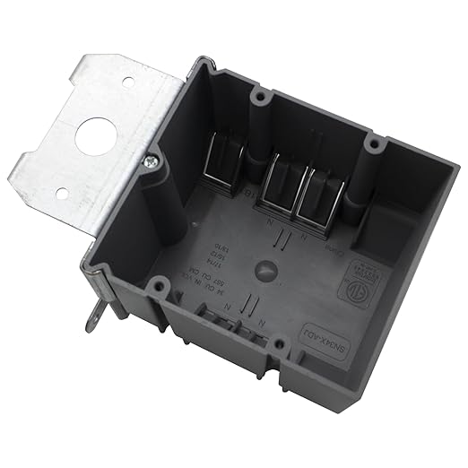 MAKERELE PVC Grey Adjustable Electrical Outlet Box, 2-Gang Adjustable Depth Electrical Box, 34Cu.in. Adjustable Plastic Box, ETL Listed, Fire Rated for 2 Hours(1 Pack) by MAKERELE