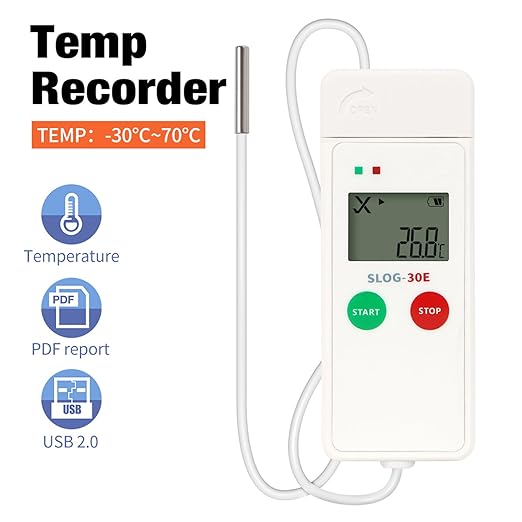 Professional Hygrometer Thermometers Logger with Double Screen Interfaces Double Display Probes Hygrometer for Lab Temperature Humidity Data Logger with External Probes - Image 5