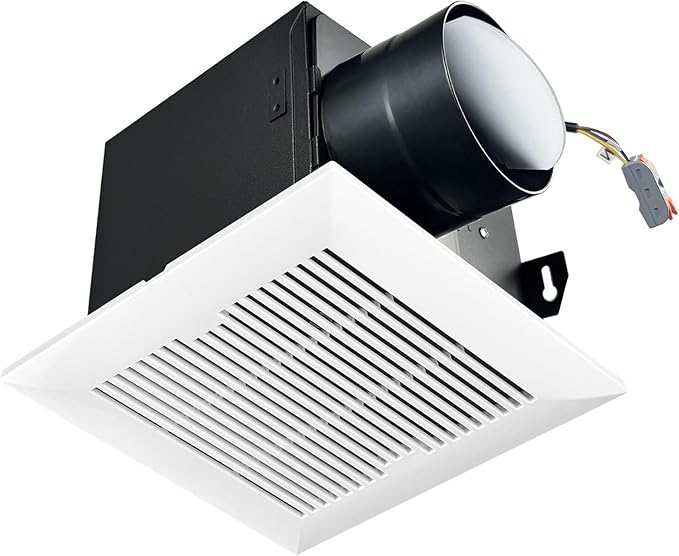 Bathroom Exhaust Fan 88CFM 1.0 Sone, Ultra-quiet Bathroom Vent Fan System Extractor Energy Saving Ceiling Exhaust Ventilation Shower Bath Fan by Rysmirs