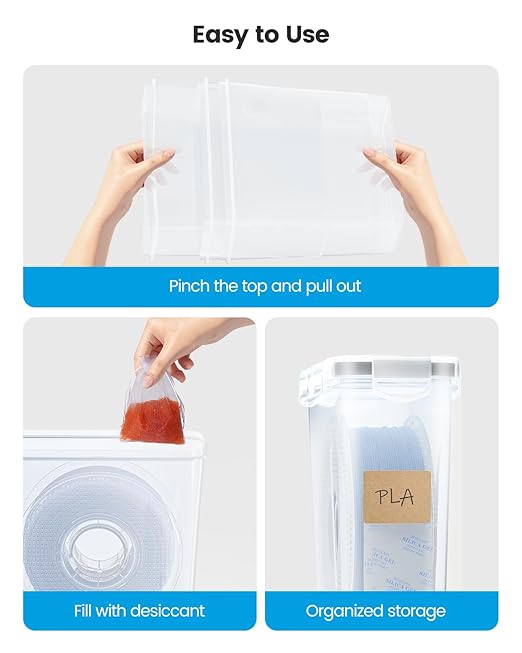 YOOPAI Filament Storage Box - 5 Pack Filament Container for 3D Printing Sealing and Protection - Portable Storage Box with Desiccants&Label for Home&Office,Water-Proof and Dust-Proof 4.0L(9.03*8*3) - Image 4