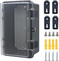 Junction Box, Hinged Black Clear Cover IP67 Waterproof ABS Project Box with Mounting Plate Electrical Box Enclosure with Wall Bracket 8.3 x 5.1 x 4.3inch(210x130x110mm) by Otdorpatio