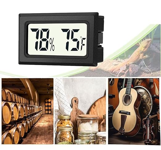 2 Pack Mini Digital Hygrometer Thermometer Gauge, Indoor Outdoor Temperature Humidity Meter for Humidifiers Greenhouse Reptile Plant Humidors, Large LCD Screen, Display in Fahrenheit (℉) (2) - Image 6