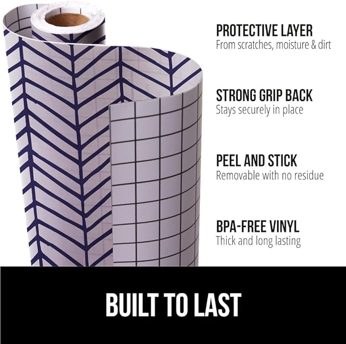 GORILLA GRIP Peel and Stick Paper, Removable Cover for Books, Shelves, Countertops, Drawers, Cabinets and Crafts, Easy Install Kitchen Decor, Shelf, Drawer, Cabinet Liners, 17.5 in x 20 FT Blue White - Image 2