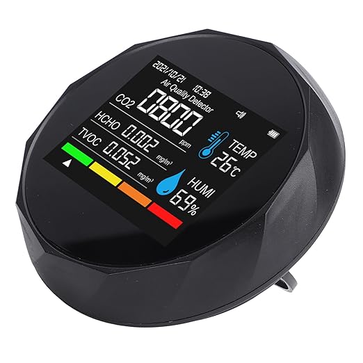TOPINCN 5 in 1 Indoor Air Quality Meter, Air Tester for HCHO PM2.5 Temperature Humidity, Bluetooths Connected Detector with Magnetic Base, Wall Mount Gas Monitor for Home Office - Image 6