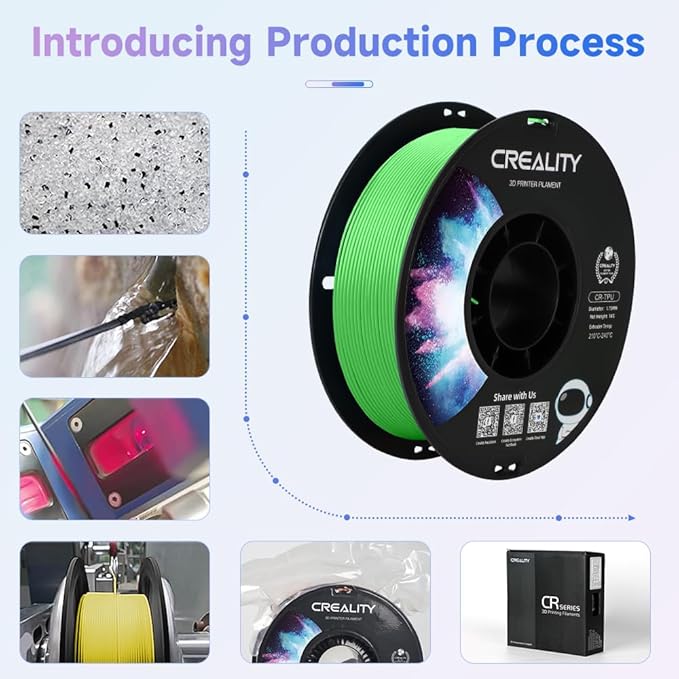 Official Creality TPU Filament, Flexible 3D Printer Filament 1.75mm, 95A Shore High Hardness & Resilience, Dimensional Accuracy +/- 0.03 mm for Most FDM 3D Printers - Image 5