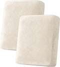 H.VERSAILTEX Velvet Stretch Couch Cushion Cover Plush Cushion Slipcover for Chair Loveseat Sofa Cushion Furniture Protector Seat Cushion Sofa Cover (2 Piece Medium Sofa Cushion Covers, Cream) by HVERSAILTEX