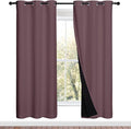 NICETOWN 100% Blackout Window Curtain Panels, Full Light Blocking Drapes with Black Liner for Nursery, 72-inch Drop Thermal Insulated Draperies (Dry Rose, 2 Pieces, 42-inch Wide Per Panel) by NICETOWN