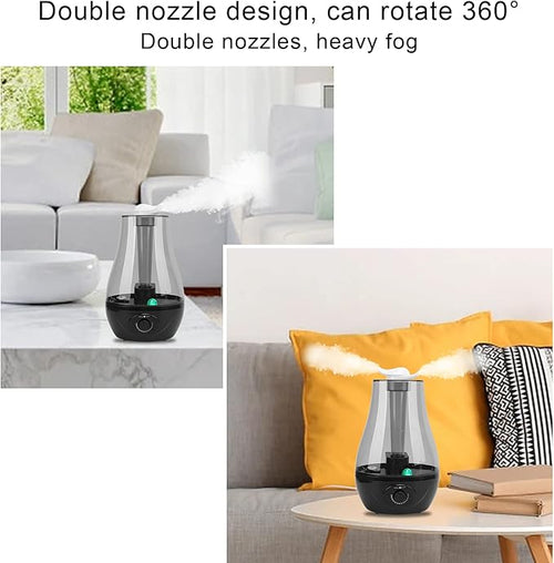 110-220v Air Humidifier Diffuser Mini Double Spray Ultrasonic Atomizer with Night Light for Home Yoga Office Bedroom Pet House(US Plug) - Image 2