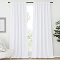 NICETOWN Living Room Curtain Drapes - (White Color) W70 x L95, Set of 2, Window Treatment Drapery Panels by NICETOWN