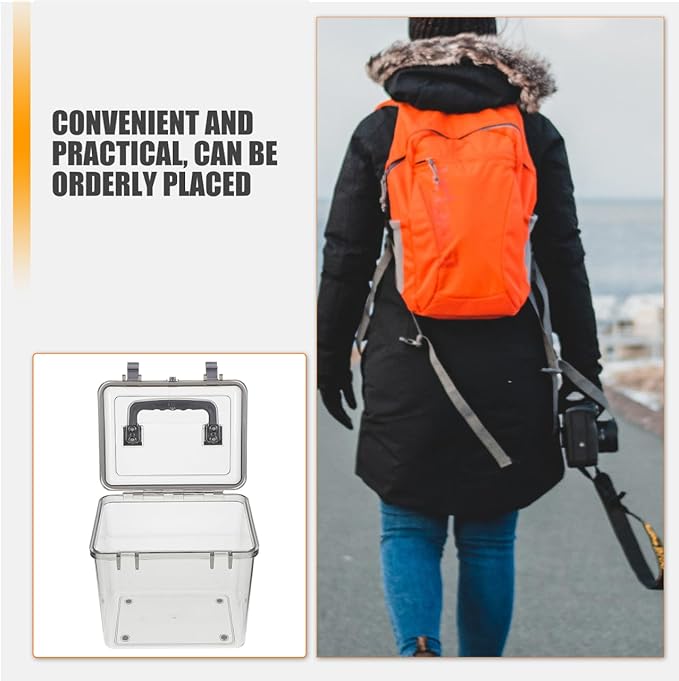 Portable Sundry Organizer for Camera Lens Small Dehumidifying Storage Box with Handle Durable Design for Household Use Versatile Lens Protection and Organization - Image 4